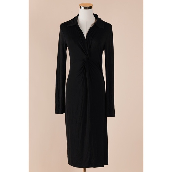 Sz M Sanctuary V Neck Twist Front Long Sleeve Sheath Dress NWT LBD - Picture 1 of 5